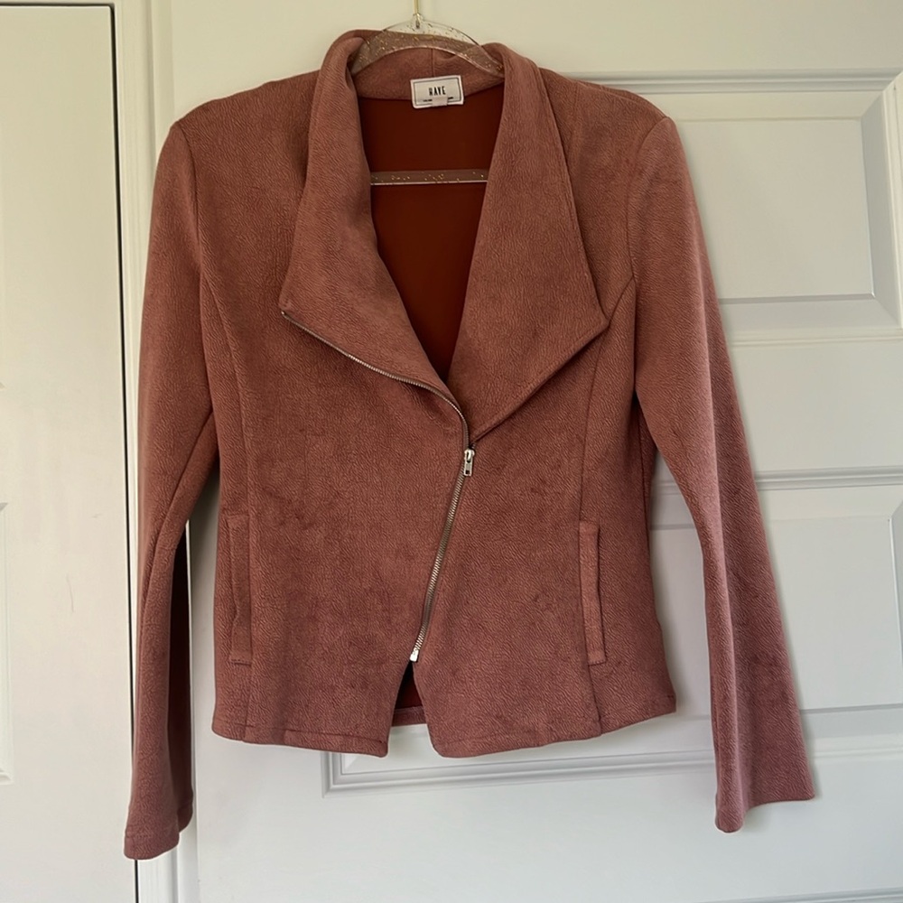 Pink soft biker business jacket